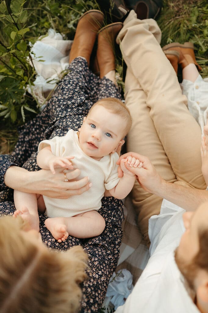 spring family photos in portland oregon featuring a baby boy 